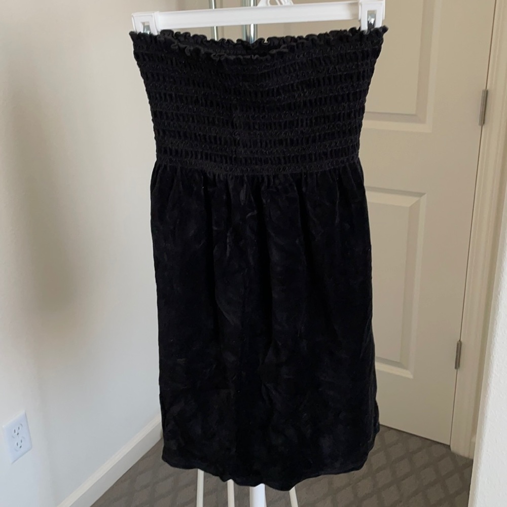 Juicy Couture Black Velour Strapless Dress Size S